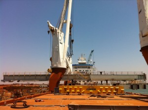 Het kadestuk dwars op dek